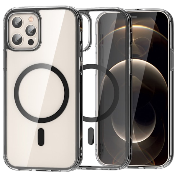 ColorPop iPhone 12 Pro Max -kuori CH MagSafe Läpinäkyvä/Musta