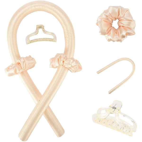 Siden Hårcurlers, Hårcurlers, Curling Wand Hårband Curlers, Skum Heatless Curle (champagne)