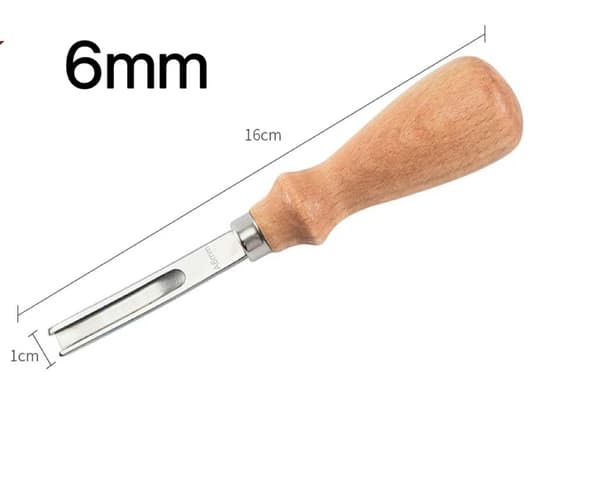 6mm Leather Craft Beveler Tool Leather Edge Creaser Craft Tool Wood Handle