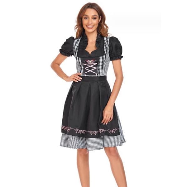 Münchens sorte Oktoberfest-kjole til kvinder L