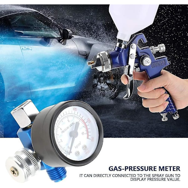 Lufttrycksregulator, 1/4 sprayfärgspistol på-pistol lufttrycksmätare pneumatiskt verktygstillbehör för spraypistol 1 st