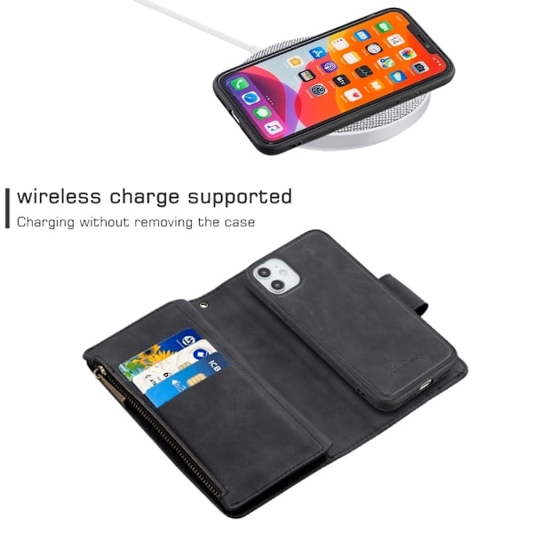 iPhone 11 - 2i1 Multifunktionelt Magnetisk Etui - Sort Black Svart