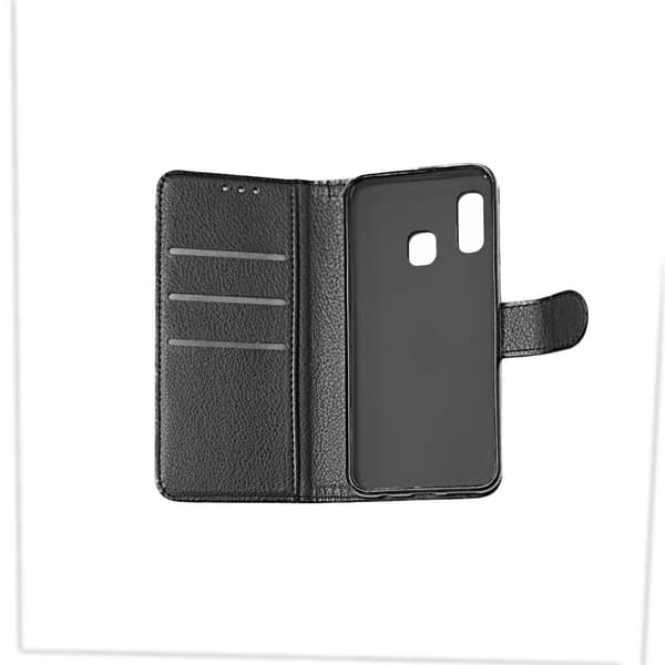 Samsung Galaxy A20e Pungcover med Stativ - Sort Svart black
