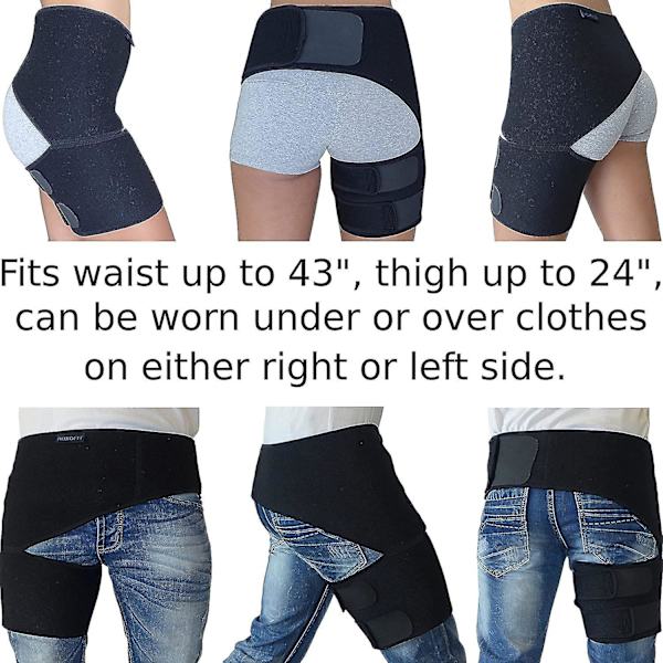 Ljumskstöd kompressionsbandage för höftböjare lår hamstring si sacroiliac led ischiasnerv smärtlindring. Justerbar linda för män och kvinnor Provid