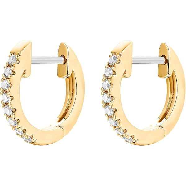 Forgyldte Cubic Zirconia Cuff Øreringe Huggie Stud2 sæt