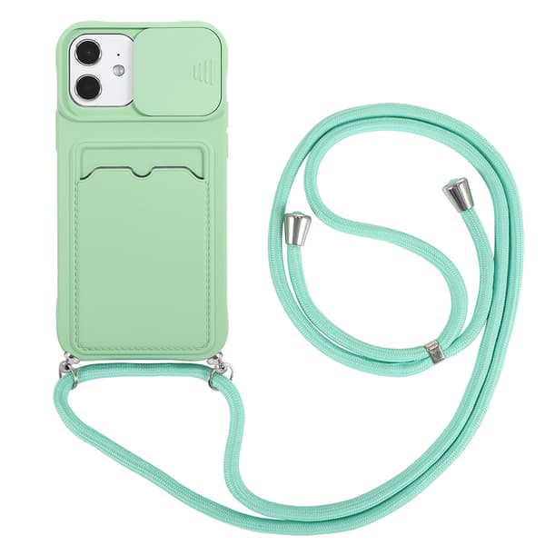iPhone 12 - Stylish Practical Silicone Case with Card Slot Gul