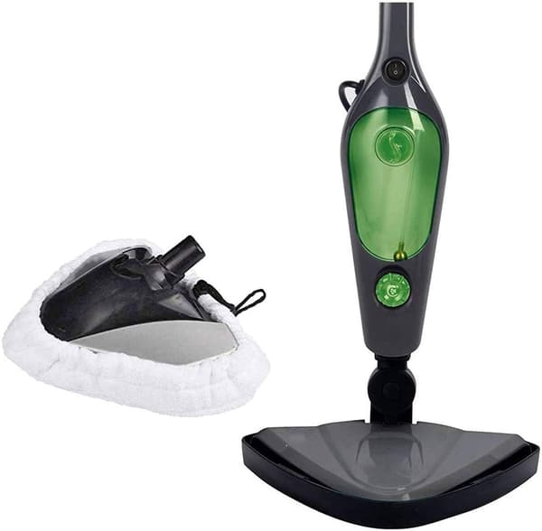 Dampmoppputer, 8-pakning vaskbare gjenbrukbare trekantede mikrofibererstatningsputer for H2O-mopper, harde gulv og tepper, hvit