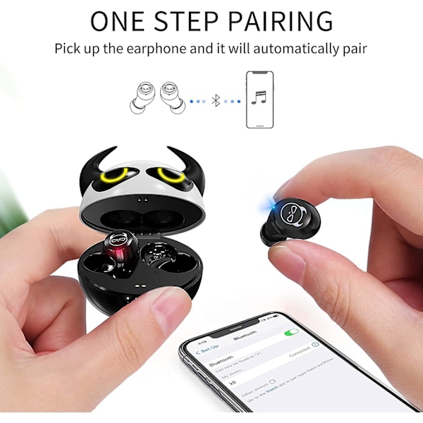 Bluetooth-ørepropper, trådløse ørepropper med ladeetui Ipx5 vanntett Bluetooth-headset