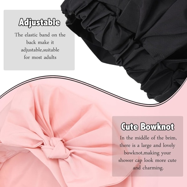 2 stk dusjhetter justerbare rosett badehårhetter gjenbrukbare vanntette turban dusjhette badehette