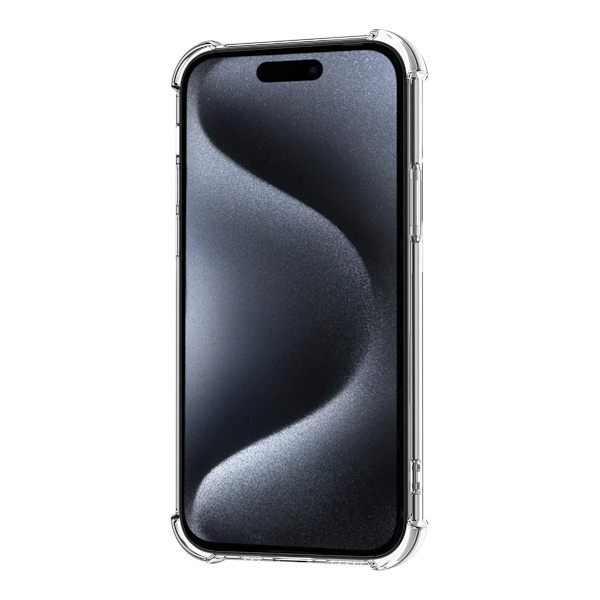 iPhone 15 Shockproof Case with Card Holder - Transparent Transparent transparent
