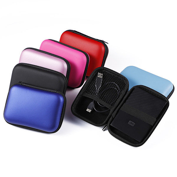 2X Hovedtelefonkabeltaske, Oplader Powerbank Opbevaringsboks Datakabeltaske Sort