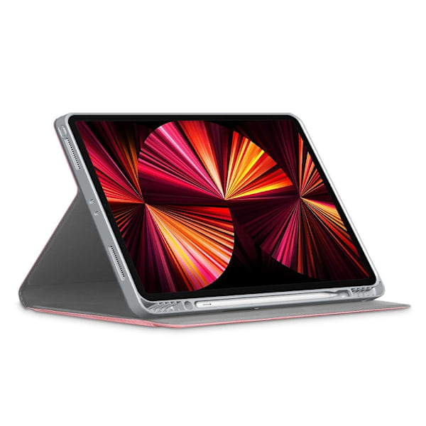 iPad Pro 12.9 (2018/2020/2021) - Fodral med frontficka och pennhållare - Rosa Rosa
