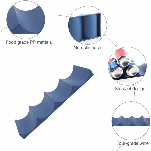 2-pack European Style Wine Rack, Stackable Refrigerator Wine Rack, Plastic Wine Rack (Blue + Pink)