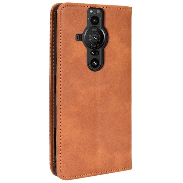 Sony Xperia Pro-I Etui Retro Flip Læder Brun