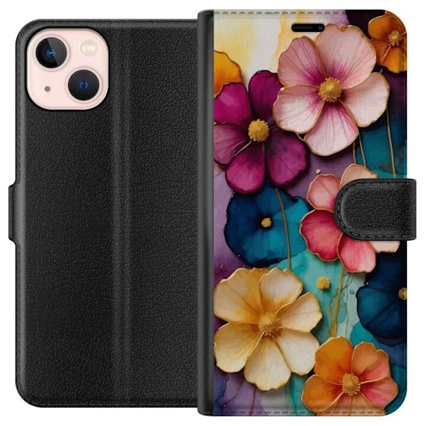 Apple iPhone 13 mini Wallet Case Flowers Colors