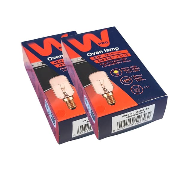 2kpl STARK uunilamppu, 40W, 370 lumenia, E14, 300 astetta, Wpro