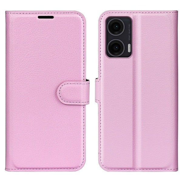 Motorola Moto G35 5G Etui Litchi Læder Lys Pink