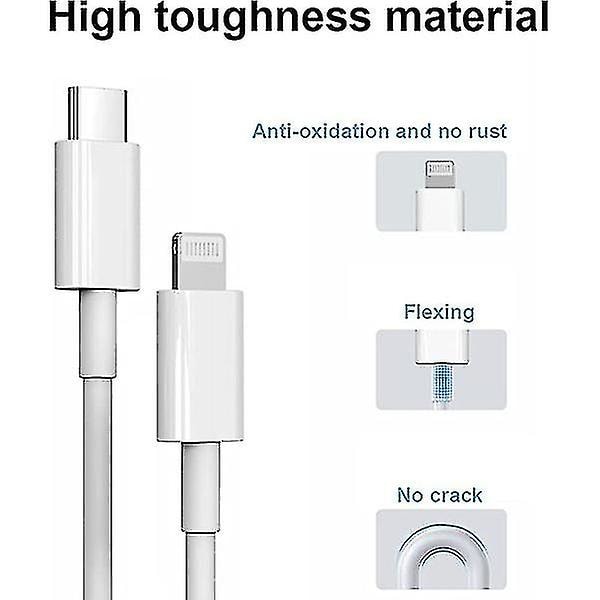iPhone Hurtigoplader 20w Usb-c Hurtigoplader Med Kabel Hvid