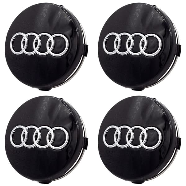 4-pack - Compatible with Audi Hubcaps / Wheel Hub Emblems - Car 61 61 Svart 60 mm