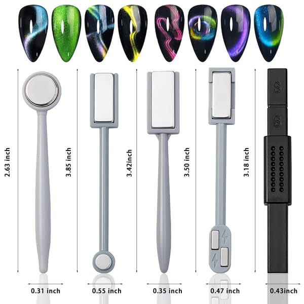 9 Pcs Nail Magnets For Nail Art Tools Cat Eye