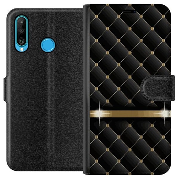 Huawei P30 lite Pung Etui Luksuriøs Sort