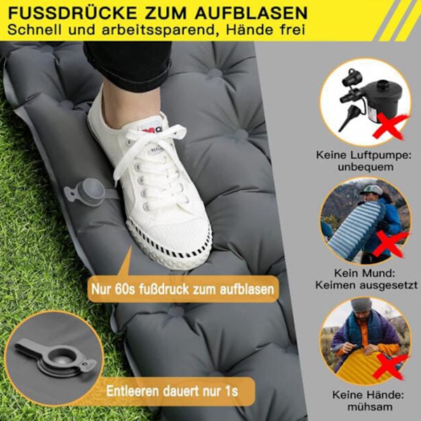 Breathable and Comfortable Inflatable Sleeping Pad, Rapid Deflation Feature and Ultralight Compact Portable Sleeping Mat for Hiking and Traveling