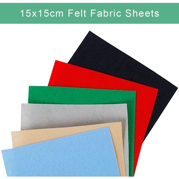 40 st 6x6 tum Färgade Filtark, DIY Hantverk Polyester Filttyg för Konst & Sömnad