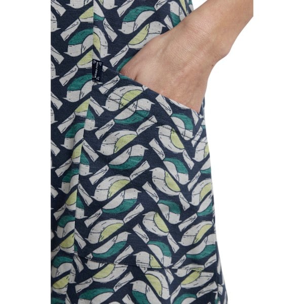 Weird Fish Dam/Kvinnor Sidra Birds Jersey Slub Tunika 16 UK Ce Cedar Green 16 UK