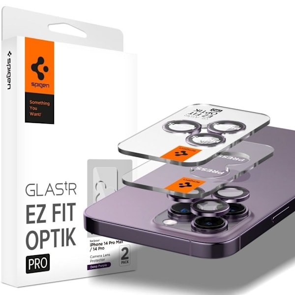 Spigen iPhone 14 Pro / 14 Pro Max 2-PACK Optik.tR \"Ez Fit\" Linsskydd