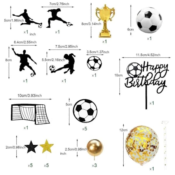 Fotball Kakepynt Tilbehør Cupcake Toppers for Fest Bursdag Farsdag[co]