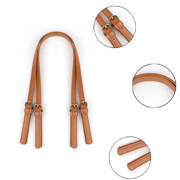 Set med 2 axelremmar Väska handtag - Handväska axelrem brun