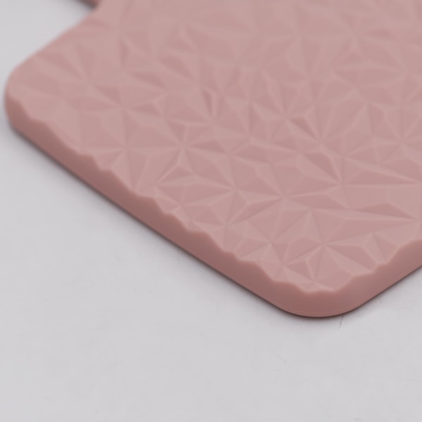 Kvadratisk handhållen spegel, handhållen spegel, resespegel, diamantmönster 23*12,5*12,5 cm rosa spegel, bärbar ficka spegel, smink spegel