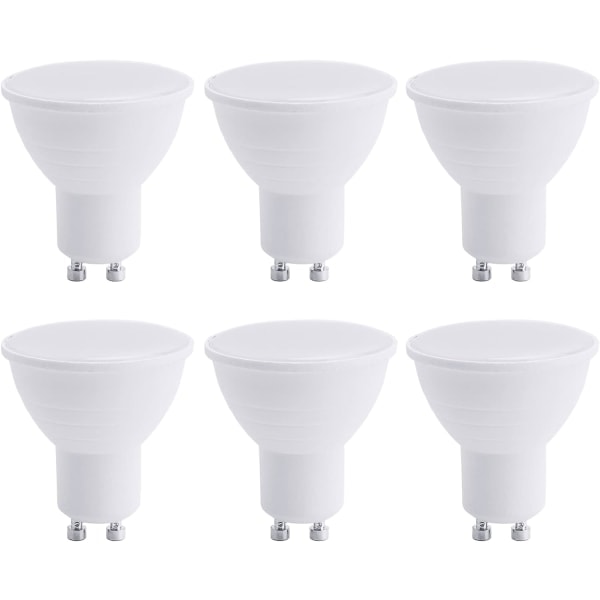 LED GU10 -spottivalot, GU10 LED -lamput, 5W kylmä valkoinen 6500K (50W halogeeniekvivalentti) energiaa säästävä hehkulamppu, 6 kpl