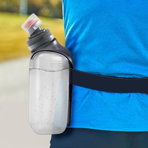 Urheilujuomapullo, tiivis juomapullo selkäklipsillä, kannettava juomapullo juoksuun, moottoripyöräilyyn - 250ml