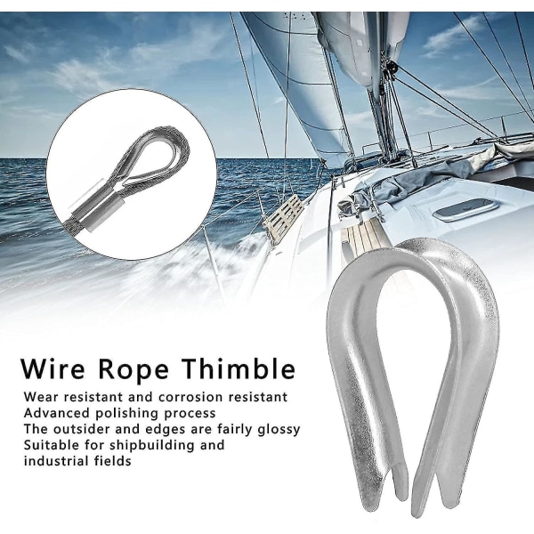 50 stk. Wire Rope Thimble Wire Rope Clips Rustfrit Stål Kabel Rigging Værktøjer Til Skibsbygning(m3 (3mm))