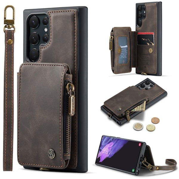 CASEME Galaxy S23 Ultra Fodral Med Magnetisk Plånbok Brun