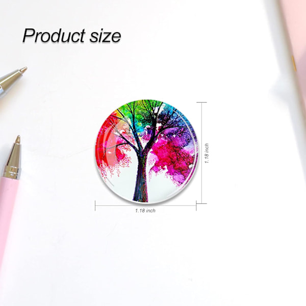12-pack Tree of Life kylskåpsmagneter 3D glas anslagstavla kontorsmagneter set, estetiska Tree of Life små kylskåpsmagneter