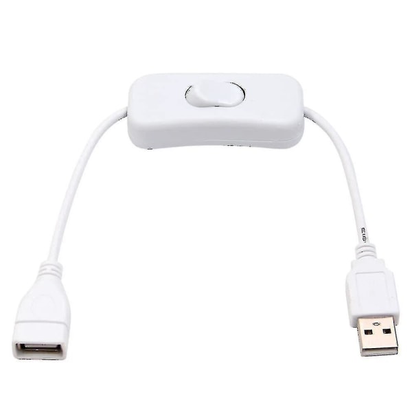 2-pakning USB-bryter på/av forlengelseskabel 4-pin datasynkronisering 2.0-kabel 303 vippebryter ledning for LED-stripe harddisk USB-drevet lampehubvifte Arduin