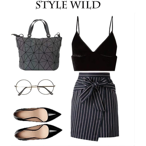 Kvinder Geometrisk Selvlysende Læder Håndtasker Dame Skuldertaske Holografisk Regnbue Crossbody Taske Elegant Tote Til Kvinder Dame