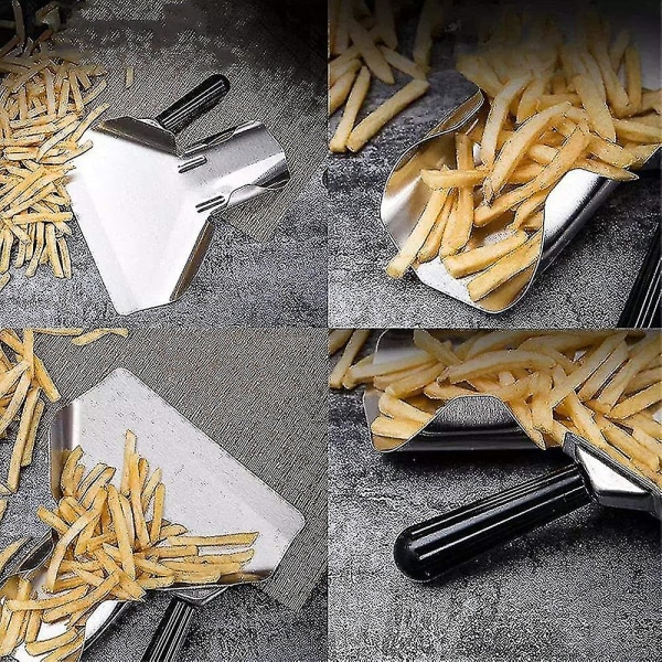 Fransk pommes frites spade, rostfritt stål pommes frites bagger skopa chip, rostfritt stål pommes frites skopa med dubbla handtag, pommes frites bagger med höger hand TA