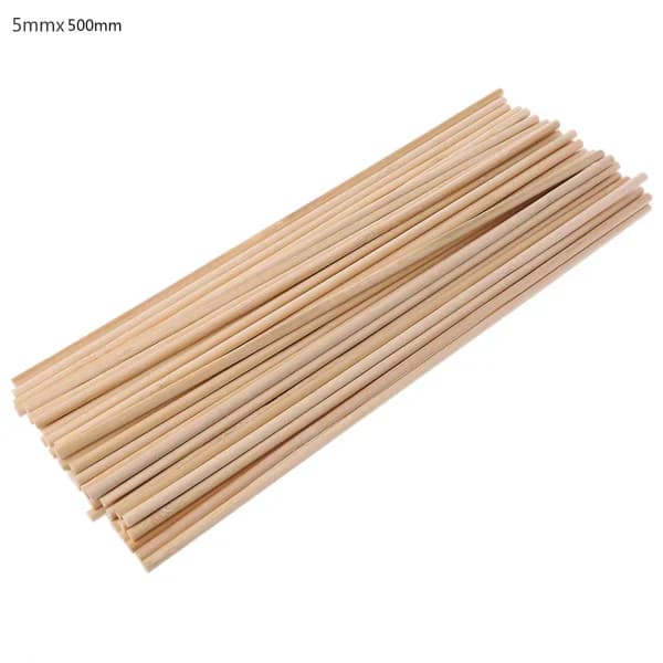 50-pack bambu växtstöd, träorkidéstöd för trädgårdsväxter och växthusväxter 5 mm x 50 cm
