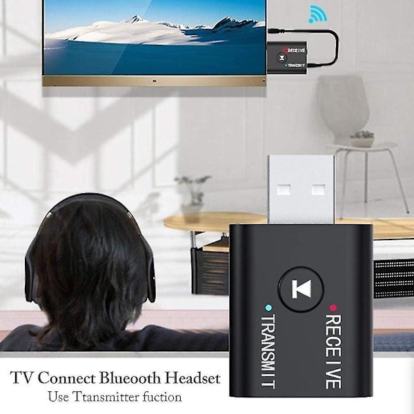 Usb Bluetooth -äänilähetin älykäs vastaanotin 3,5 mm sovitin televisiolle ja tietokoneelle