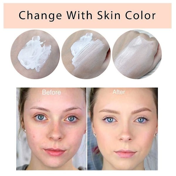 2 st TLM Färgförändrande Foundation för Mogen Hud, Flytande Makeupbas Naken Ansiktstäckning Concealer