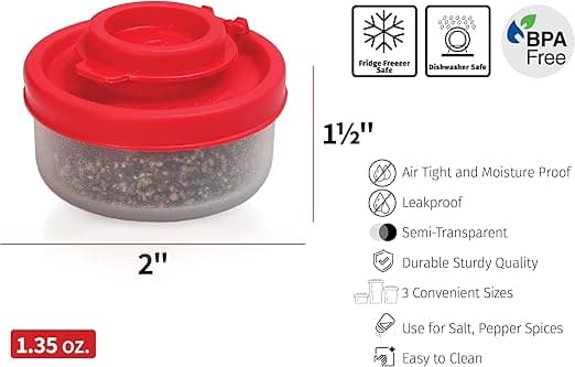 40 ml, 2-pack, BPA-fria transparenta salt- och pepparkvarnar i plast