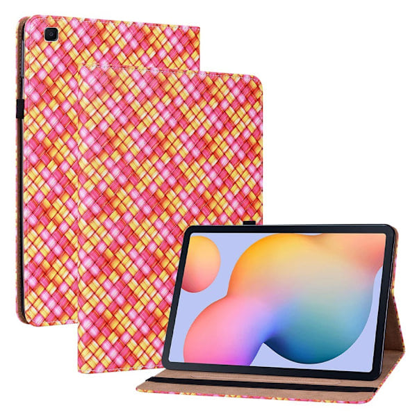 Samsung Galaxy Tab S6 Lite Deksel Vevd Tekstur Rosa/Gul