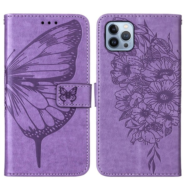 iPhone 15 Pro Max Skal Fjärilstryck Lila