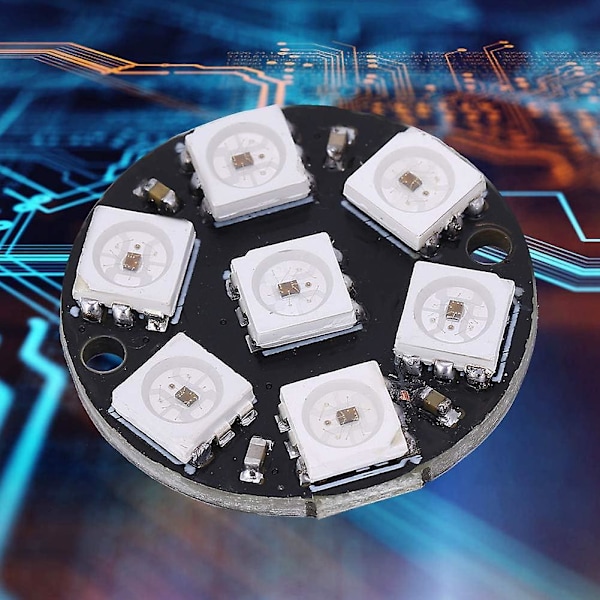 10 stk Led-lampepanel Praktisk rund ring Led-driverutviklingskort Kontrollkrets Farge Lys Cjmcu 7 Bit Ws2812 5050 Rgb