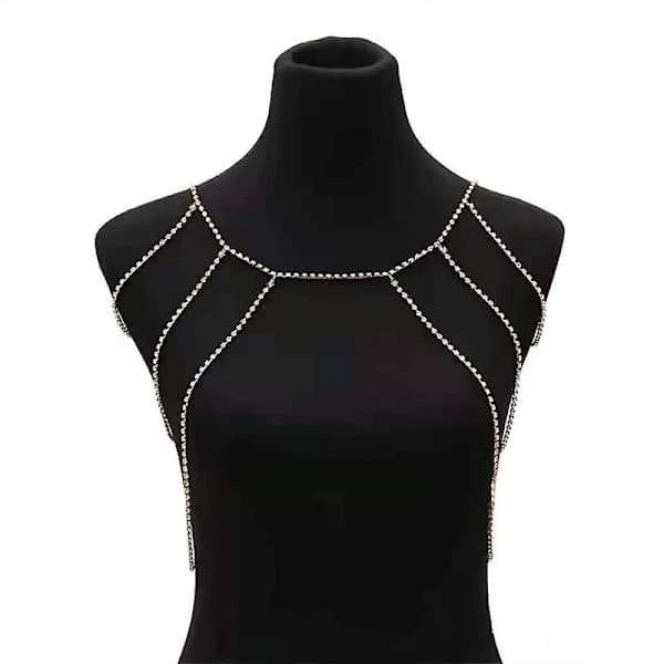 Kroppskedja Smycke Silver Spets Flerskiktad Tofs Halsband[co]