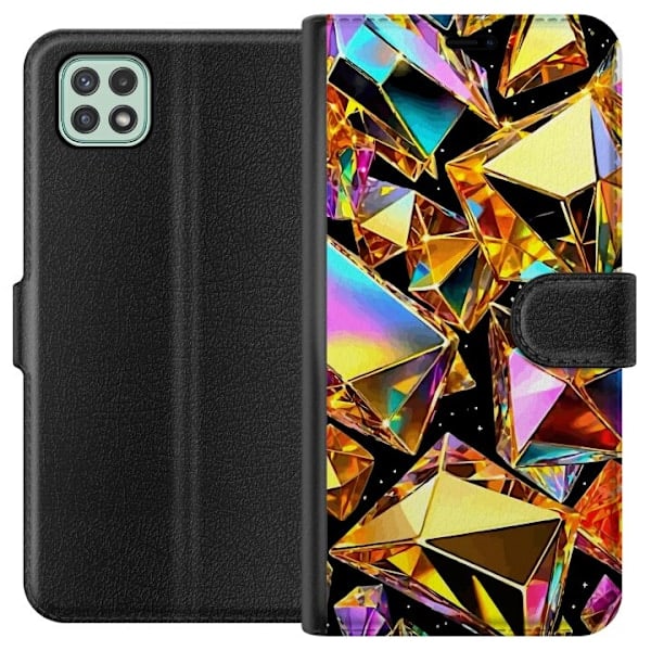 Samsung Galaxy A22 5G Pung Etui 3D Guld