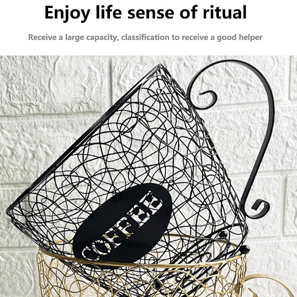 Kaffe Kapsel Universal Oppbevaringskurv Kaffe Kopp Kurv Kaffe Pod Organizer Holder Svart Cafe Ho